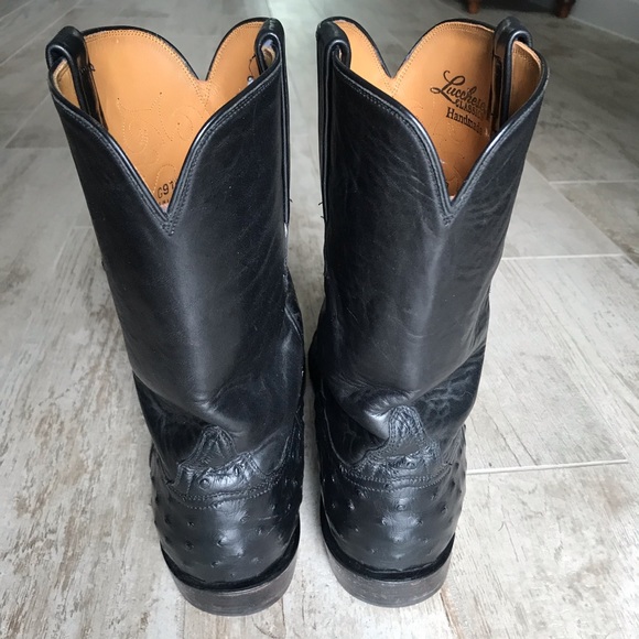 Lucchese Men's Full-Quill Ostrich Roper Boots - Picture 2 of 15